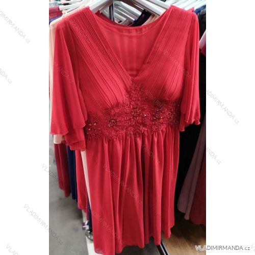 Langarm Kleid, Elegante Damen Spitze (uni s / m) ITALIENISCHE MODE IM919858