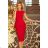 192-5 Elegantes Midikleid mit Rüschen - ROT
