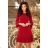 228-4 LUCY - Plissee bequemes Kleid - Burgund
