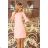 217-4 NEVA Trapezkleid mit ausgestellten Ärmeln - Pastellrosa
