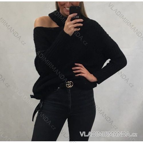 Damenpullover Strickpullover (uni sm) ITALIAN FASHION IMT19967 schwarz
