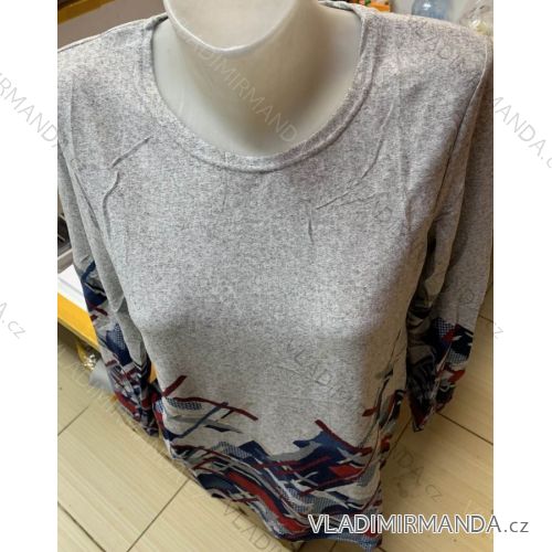 Damen T-Shirt warm Langarm Übergröße (L-3XL) POLISH FASHION PM119278
