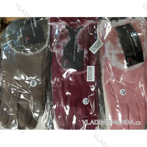 Warme Damenhandschuhe mit Fell (EINZEL-GRÖSSE) SANDROU SZM293M