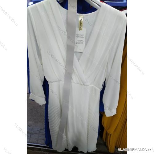 Langarm Kleid mit Gürtel Damen (uni s-l) ITALIAN FASHION IM720008
