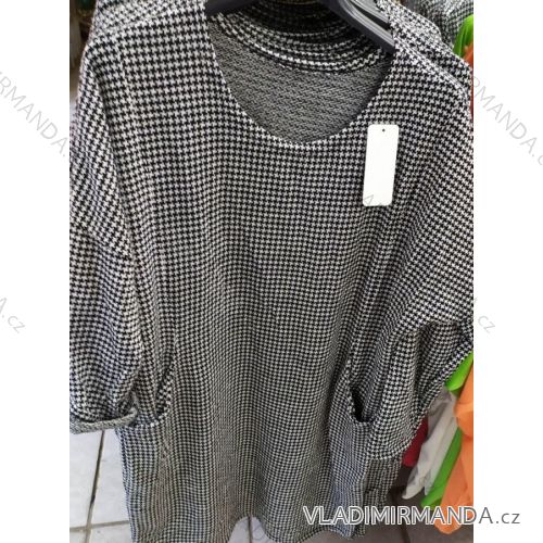 Kleid mit Taschen Warme Langarm Damen (uni xl-2xl) ITALIAN MODA IM720033
