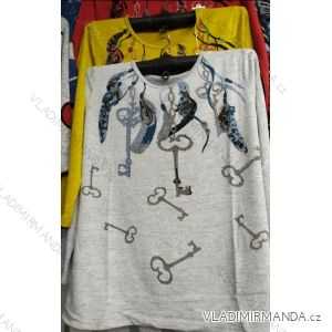 T-Shirt mit Strasssteinen Langarm übergroß (l-3xl) ERBOSSI PM120021
