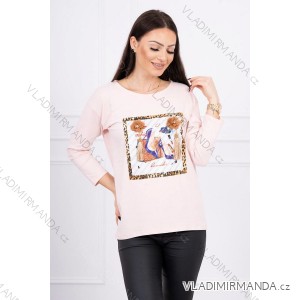 Bluse mit 3D-Grafik und dekorativen Quasten schwarz