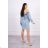 Stretch-Jeanskleid, nackte Schultern S / ML / XL