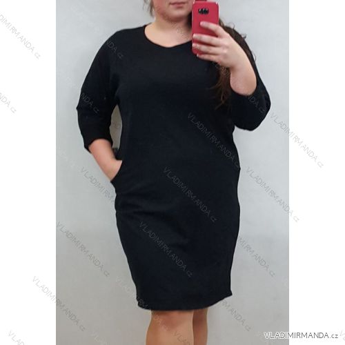 Klassisches Langarmkleid, übergroß (UNI L / 2XL) ITALIENISCHE MODE IM220041IM5