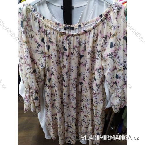 Sommerblumiges Langarmkleid (uni s / m) ITALIAN FASHION IM920035
