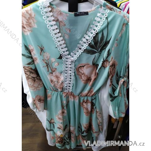 Summer Flowered Dress 3/4 SLEEVES Frauen (uni s / m) ITALIAN FASHION IM920038
