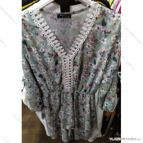 Summer Flowered Dress 3/4 SLEEVES Frauen (uni s / m) ITALIAN FASHION IM920039
