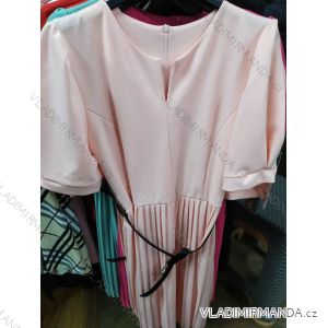 Elegantes Kurzarmkleid mit Gürtel (uni s / m) ITALIAN FASHION IM920059
