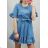 Denim Kurzarm Kleid Frauen (UNI S / M) ITALIAN FASHION IM920010
