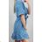 Denim Kurzarm Kleid Frauen (UNI S / M) ITALIAN FASHION IM920010