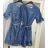 Denim Kurzarm Kleid Frauen (UNI S / M) ITALIAN FASHION IM920010