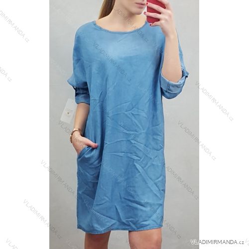 Kleid 3/4 Langarmhemd Denim Damen (uni m / l) ITALIAN FASHION IM920090
