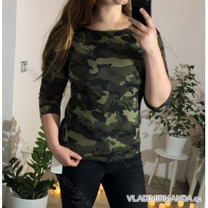 T-Shirt Langarm Camo Frauen (Uni L-XL) ITALIEN MODA IM5188015XL