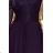 210-2 NICOLLE - Kleid mit längerem Rücken und Spitzenausschnitt - Marineblau
