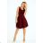 114-11 Ausgestelltes Kleid - herzförmiger Ausschnitt - Farbe Burgund
