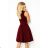 114-11 Ausgestelltes Kleid - herzförmiger Ausschnitt - Farbe Burgund
