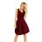 114-11 Ausgestelltes Kleid - herzförmiger Ausschnitt - Farbe Burgund
