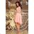 210-7 NICOLLE - Kleid mit längerem Rücken und Spitzenausschnitt - Pastellrosa

