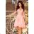 210-7 NICOLLE - Kleid mit längerem Rücken und Spitzenausschnitt - Pastellrosa
