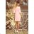 217-4 NEVA Trapezkleid mit ausgestellten Ärmeln - Pastellrosa
