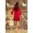 228-3 LUCY - Plissiertes bequemes Kleid - ROT
