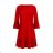 228-3 LUCY - Plissiertes bequemes Kleid - ROT
