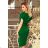 240-1 ROXI Kleid mit asymmetrischem Rock und Gürtel - grün
