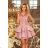 200-10 CHARLOTTE - Exklusives Kleid mit Spitzenausschnitt - lila
