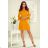 228-7 LUCY - plissiertes bequemes Kleid - senffarben
