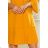 228-7 LUCY - plissiertes bequemes Kleid - senffarben

