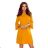 228-7 LUCY - plissiertes bequemes Kleid - senffarben
