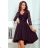 210-10 NICOLLE - Kleid mit längerem Rücken und Spitzenausschnitt - Schwarz
