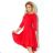 Kleid mit 3/4 Ärmeln und längerem Rücken - Rot 90-4
