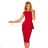 192-5 Elegantes Midikleid mit Rüschen - ROT
