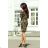 13-85 Sportliches Kleid - runde Blätter + Khaki
