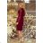 216-3 EMMA elegantes Bleistiftkleid mit Spitze - Farbe Burgund
