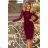 216-3 EMMA elegantes Bleistiftkleid mit Spitze - Farbe Burgund
