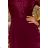 216-3 EMMA elegantes Bleistiftkleid mit Spitze - Farbe Burgund
