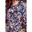 271-2 Bluse mit Krawatte - bunte Blumen
