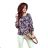 271-2 Bluse mit Krawatte - bunte Blumen
