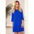 228-8 LUCY - Plissee bequemes Kleid - Königsblau
