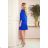 228-8 LUCY - Plissee bequemes Kleid - Königsblau
