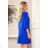 228-8 LUCY - Plissee bequemes Kleid - Königsblau
