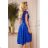 300-3 PATRICIA - Kleid mit längerem Rücken und Spitzenausschnitt - ROYAL BLUE
