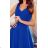 246-3 CINDY langes Kleid mit Ausschnitt - klassisch blau
